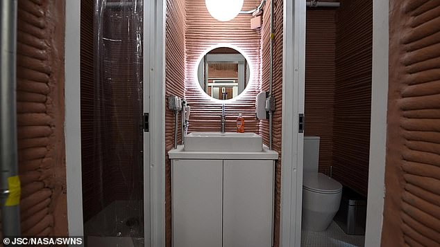 Mars Dune Alpha (pictured) has been built with a proprietary mix of concrete called 'lavacrete' which is layered to create a ribbed effect to the walls