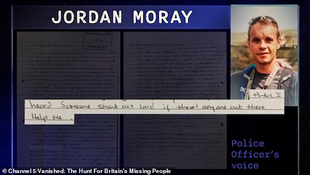 The letter's author claims to have heard someone shout: 'If there's anyone out there, help me!' as they walked their dog between 2am and 3.30am