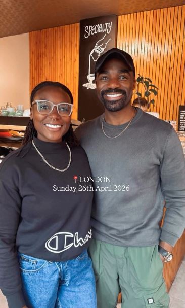 Ore Oduba with a woman.