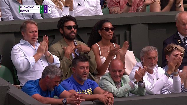 Lilian and her son Noah watch Novak Djokovic play at Wimbledon, while Becker tuned into the match from prison