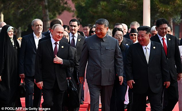 Trump's threat against China for its support of Russia in its conflict with Ukraine comes weeks after he blasted the two leaders - and Kim Jong Un - for 'conspiring against the United States of America' as they assembled to watch a massive military parade in Beijing