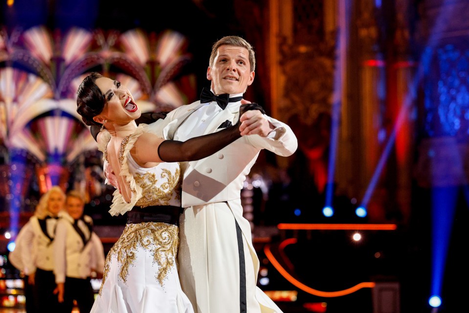 Katya Jones and Nigel Harman dancing on Strictly Come Dancing.
