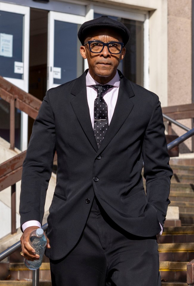 Jay Blades leaving a courthouse.