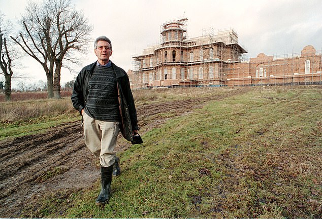 Pictured: Van Hoogstraten outside Hamilton Palace. The property and grounds is set amidst rows of lush trees and resplendent greenery