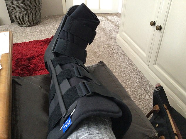 Her injury was confirmed as a break in hospital and Ms Gibbons had a boot on her leg which resulted in painful sciatica for a year - stopping her from sleeping