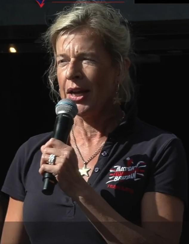 Surveying the crowd at the protest, media commentator Katie Hopkins said: 'This is how your capital city should look on a daily basis'