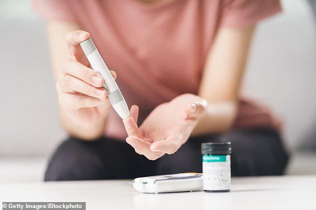 A person with diabetes checking their blood sugar. The impact of high blood sugar during this time can last seven years, raising the risk of heart attacks or strokes even once it is being treated