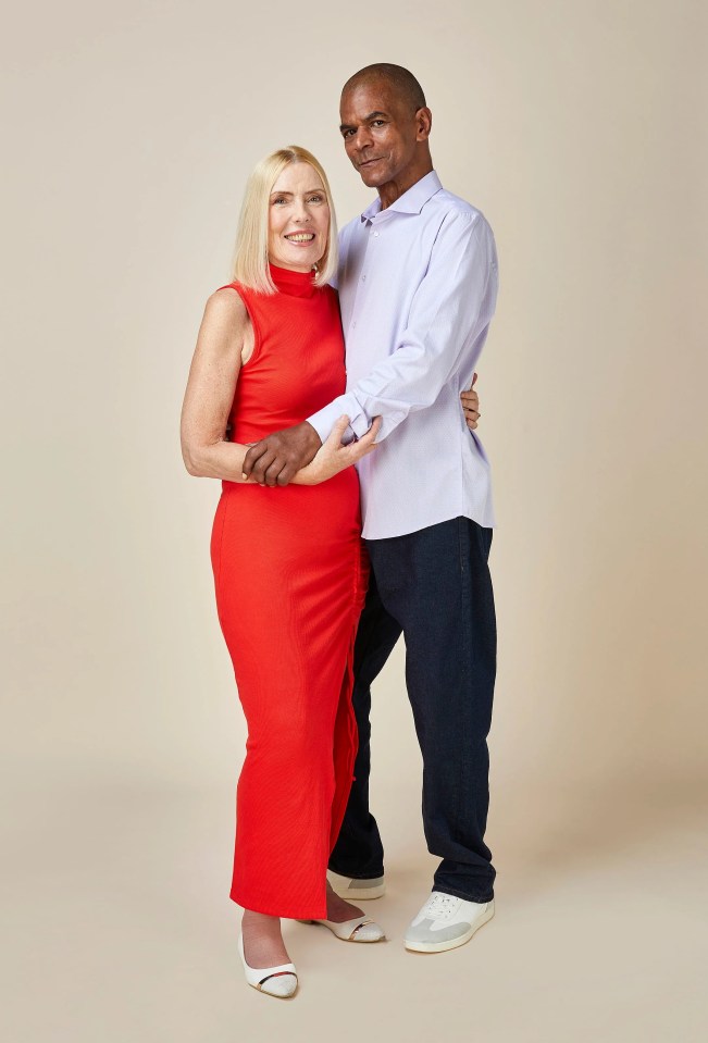 Photo of Juel and Jerome embracing.