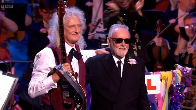 There was a special performance of rock band Queen's iconic Bohemian Rhapsody to mark the 50th anniversary of the song's release. Roger Taylor (right) and Sir Brian May (left) of Queen