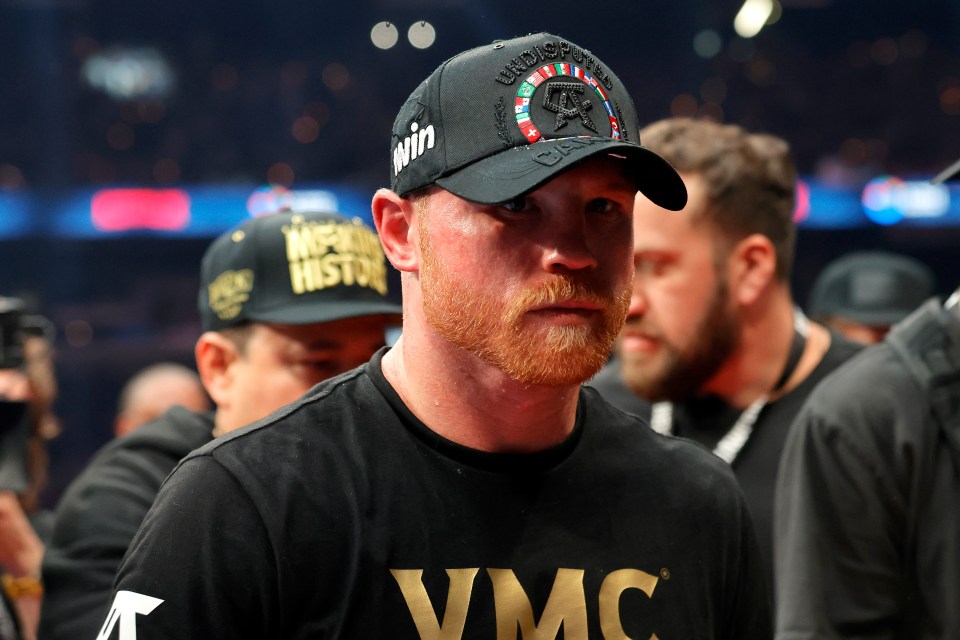 Canelo Álvarez leaving the boxing ring after a loss.