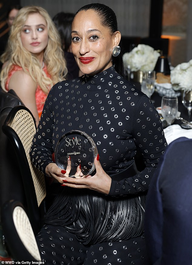 Earlier this month, Tracee Ellis Ross was another victim of recent Hollywood break-ins, with thieves stealing more than $100,000 worth of jewelry and handbags from the star's home; seen in January in L.A.