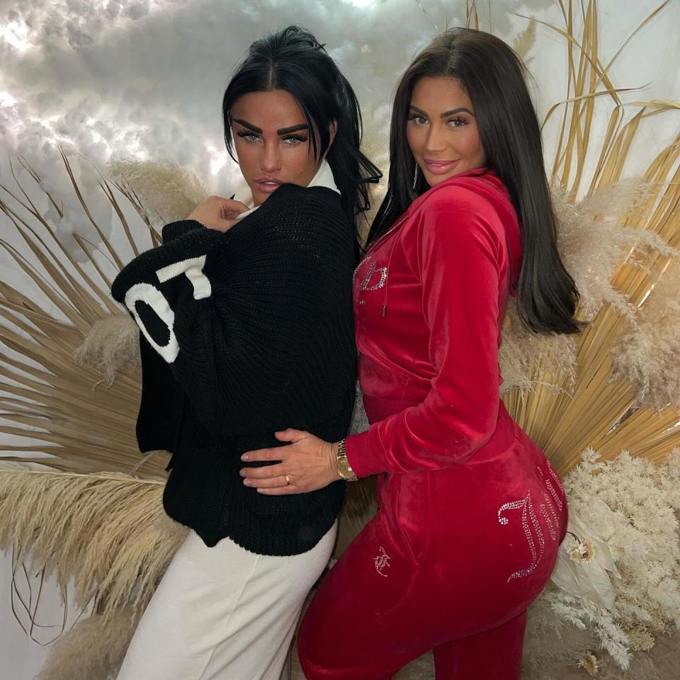 Katie Price and Chloe Ferry posing together.