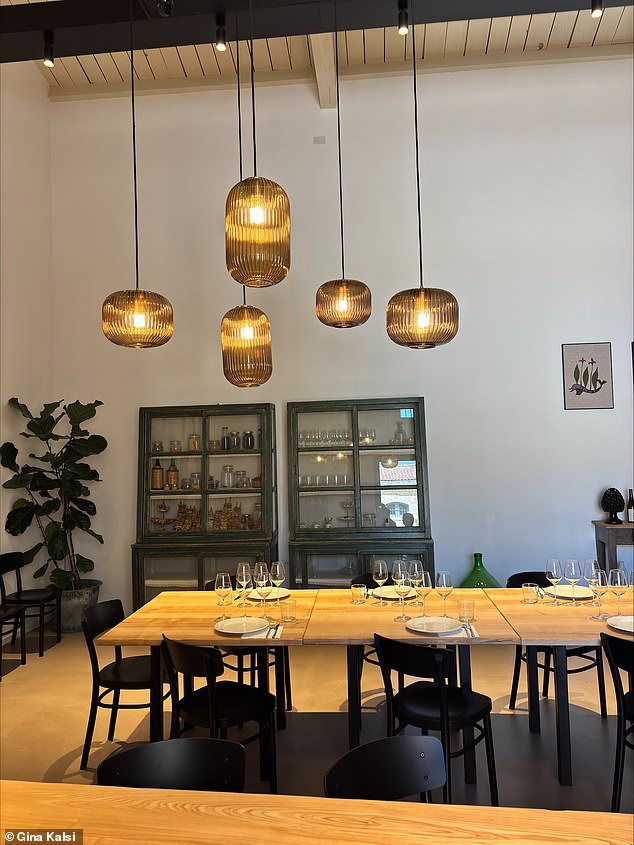 Pictured: Inside the Tonnino vineyard base, where they often host international guests for wine tastings