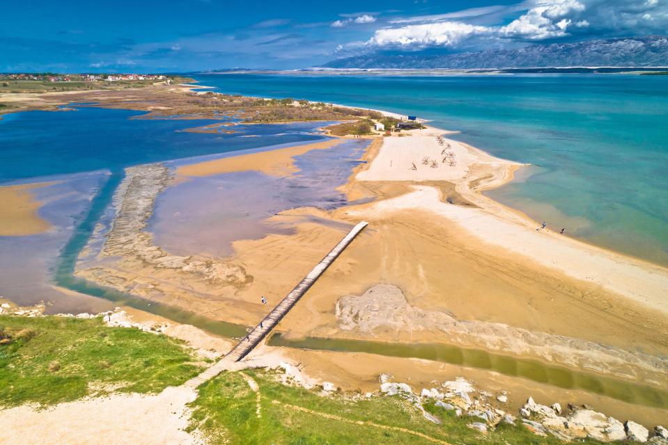 Aerial view of Queen's beach in Nin sandbar.
