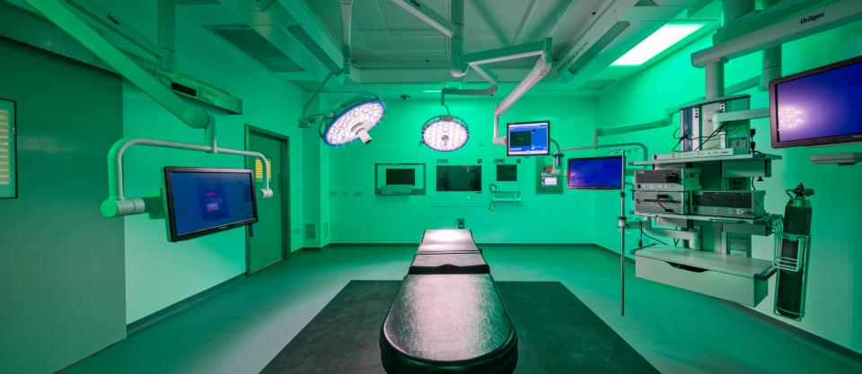 Operating theatre at Queen Elizabeth Hospital.