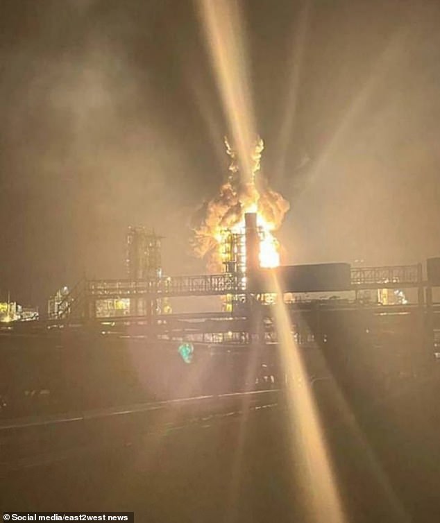 On another hit on Russian refining, one of Putin's largest oil refineries - Kirishi, in Leningrad region - was ablaze after a Ukrainian strike