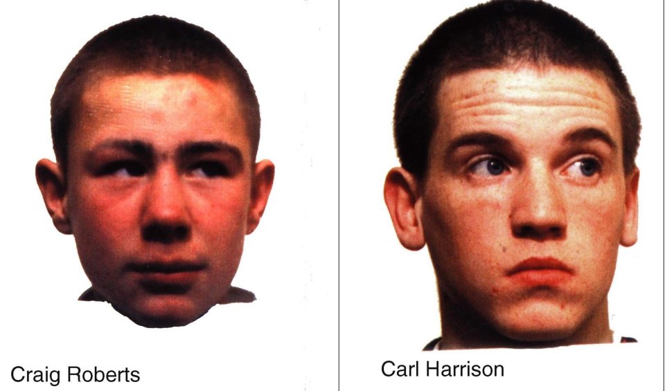 Mugshots of Craig Roberts and Carl Harrison.