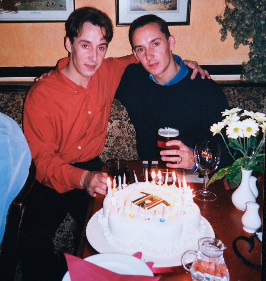 Photo of twin brothers celebrating a birthday.