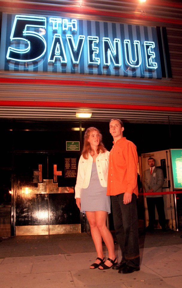 Photo of Nick Dawson and Lynsey Clarke outside The 5th Avenue nightclub.