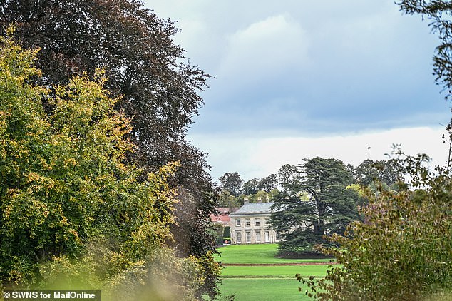 The mansion is now barely visible from the roadside and is blocked by trees and high fencing