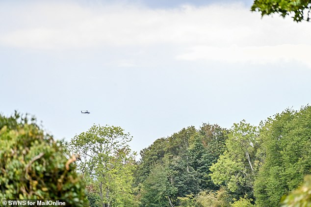 The Daily Mail spotted a black helicopter flying overhead near Steve Schwarzman's country estate, which locals say he 'flies in and out of' for the weekend