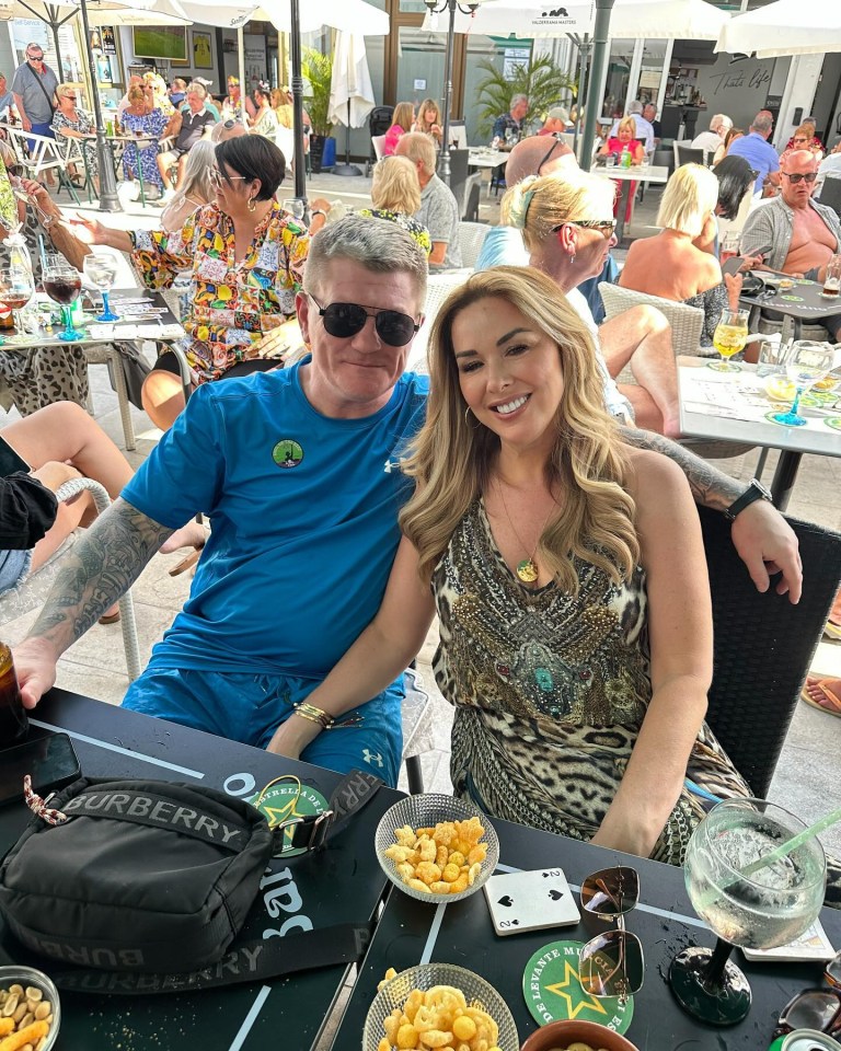 Ricky Hatton and Claire Sweeney in Tenerife.