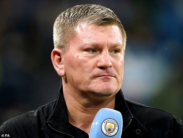Former boxer Ricky Hatton is seen pitch side prior to the UEFA Champions League Quarter Final first leg match at the Etihad Stadium, Manchester. Picture date: Tuesday April 5, 2022. PA Photo. See PA story SOCCER Man City. Photo credit should read: Mike Egerton/PA Wire.RESTRICTIONS: Use subject to restrictions. Editorial use only, no commercial use without prior consent from rights holder.