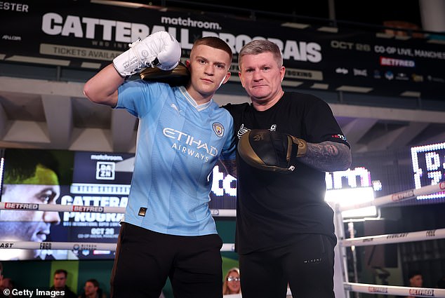 He has one son, Campbell (pictured together last year), who retired from boxing at 24 to become a solar panel installer in July, and two daughters, Millie and Fearne