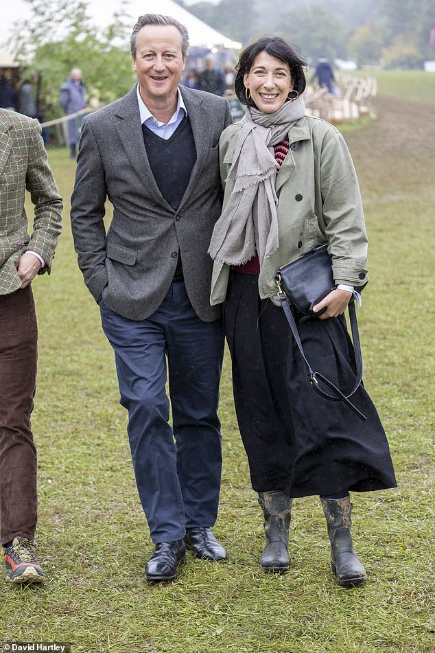 Also in attendance on Sunday was former Prime Minister David Cameron, who was joined by his stylish wife Samantha