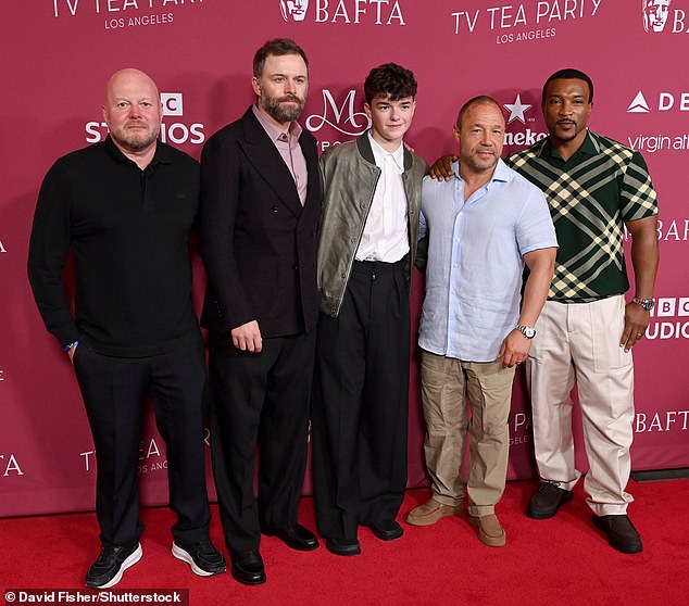 If Owen wins he will be the youngest male winner of a primetime Emmy - TV's equivalent of the Oscars (Seen with Adolescence cast on Saturday at BAFTA TV Tea Party)