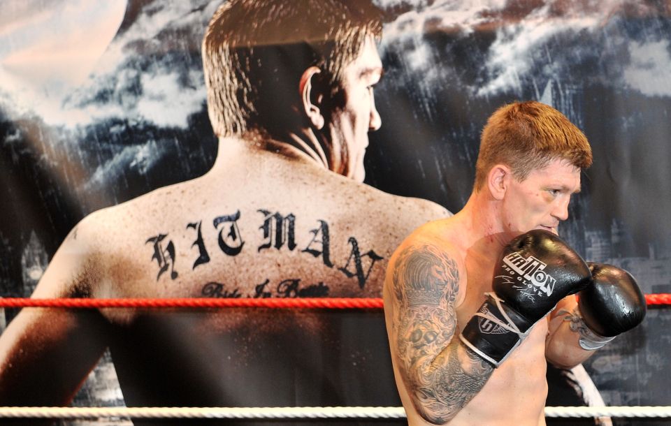 Ricky Hatton at a media workout.