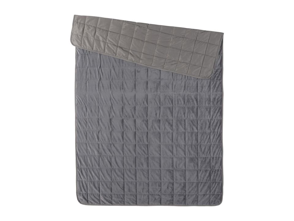 Gray weighted blanket.