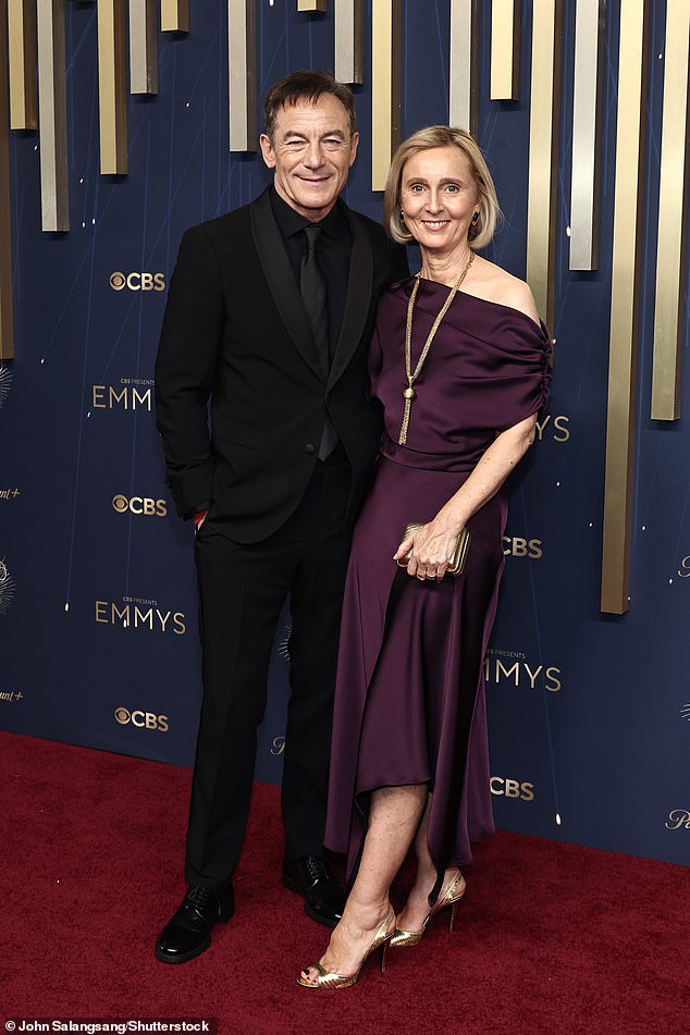 Elsewhere Jason Isaacs, nominated for supporting actor, joined his wife Emma Hewitt on the red carpet