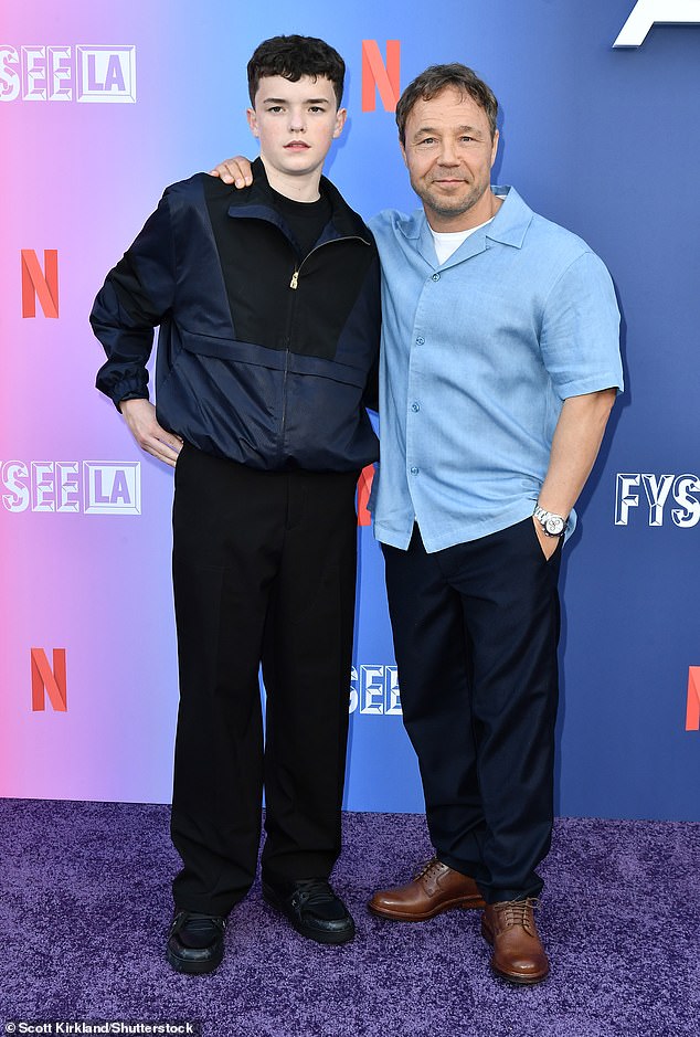 Meanwhile Stephen (L) who co-created and co-wrote Adolescence as well as starring in it as Owen's father, is also up for Best Leading Actor and Best Writing in a Limited Series