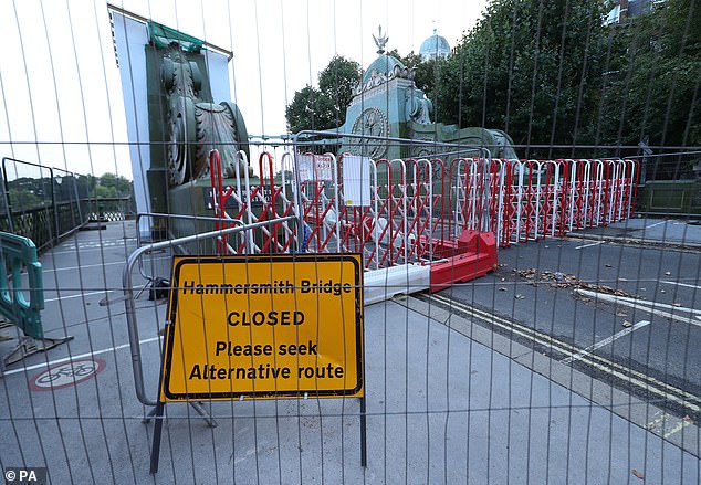 Elements of the Grade II listed bridge that need repair include pedestals, anchors and chains