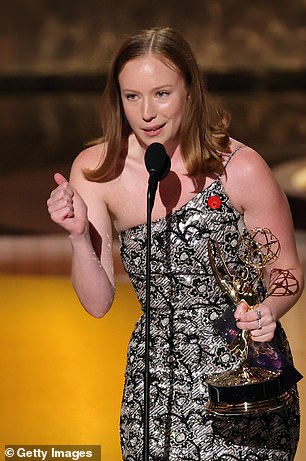 The 30-year-old actress took home the honor over Liza Colón-Zayas: The Bear, Kathryn Hahn: The Studio, Janelle James: Abbott Elementary, Catherine O’Hara: The Studio, Sheryl Lee Ralph: Abbott Elementary, and Jessica Williams: Shrinking.