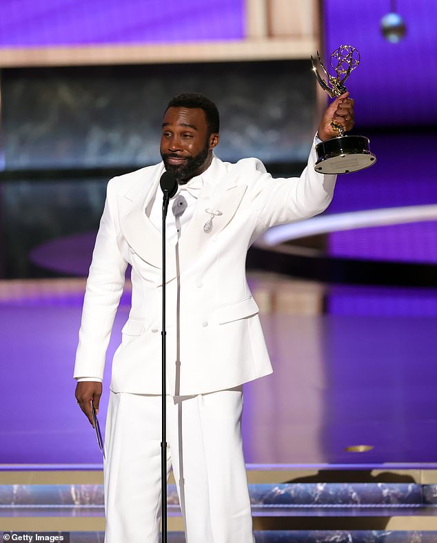 Tramell was emotional as he called his mother his 'first acting coach' before making a sweet dedication to her
