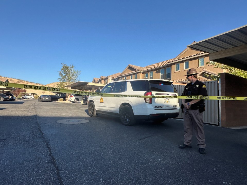 Utah State Police officer at a crime scene.