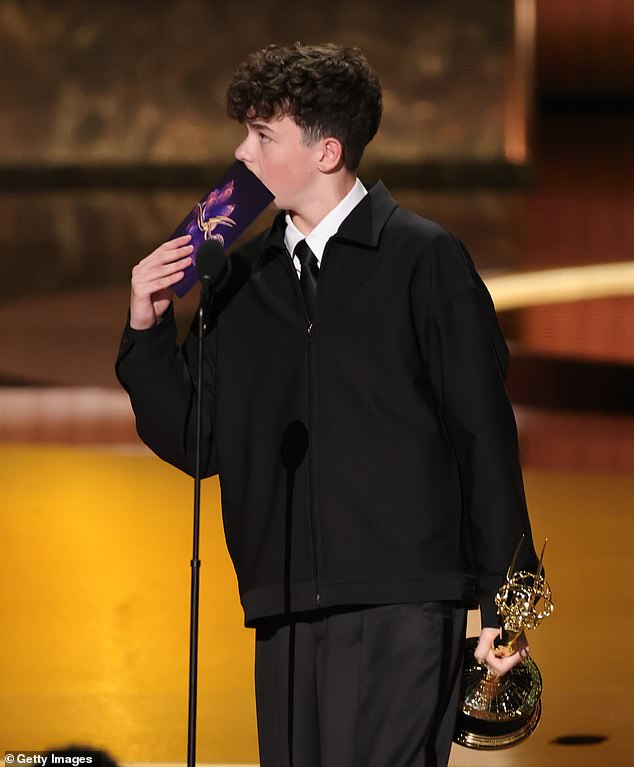 The feat also makes the 15-year-old one of the youngest Emmy winners ever among all of the acting categories