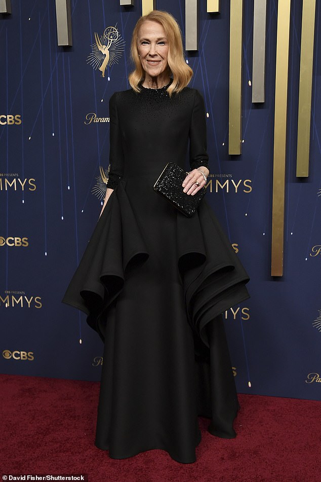 Schitt's Creek star Catherine O'Hara, 71, wore a dramatic black gown