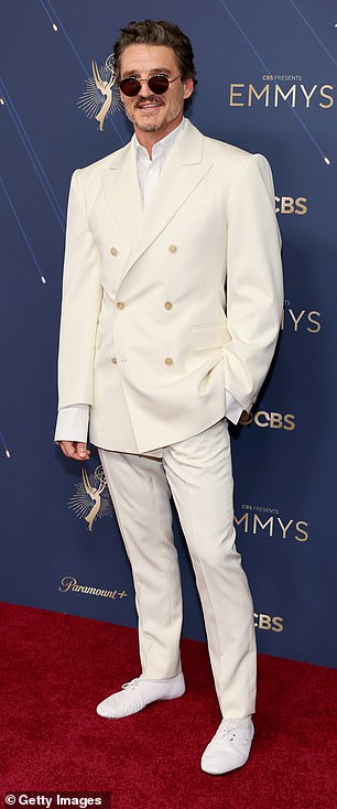 The Mandalorian star Pedro Pascal, 50, looked dashing in a cream suit
