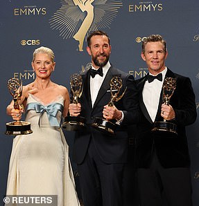 The Pitt earned top honor of the night - Best Drama Series - as Noah Wyle (center) and Katherine LaNasa also triumphed