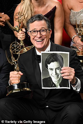 Stephen Colbert received a standing ovation as he earned an Emmy