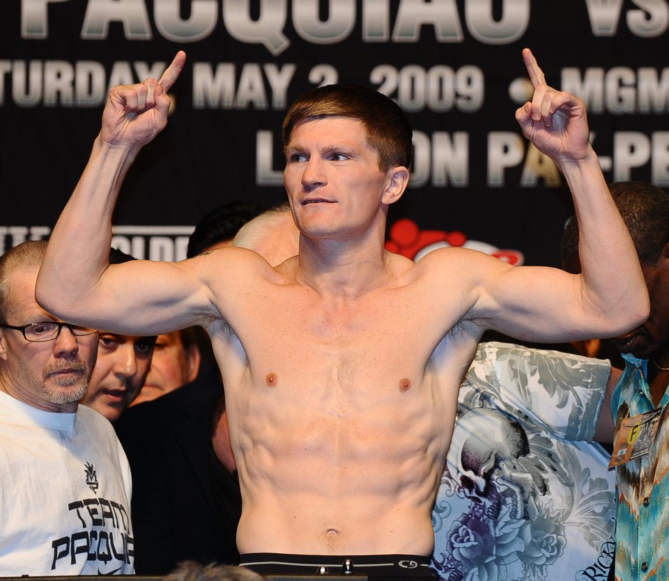 Ricky Hatton at a weigh-in.
