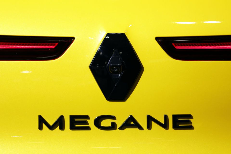 Close-up of a Renault Megane RS Ultime badge.