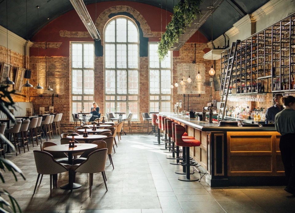 Interior view of Hermitage Rd. restaurant and bar in Hitchin.