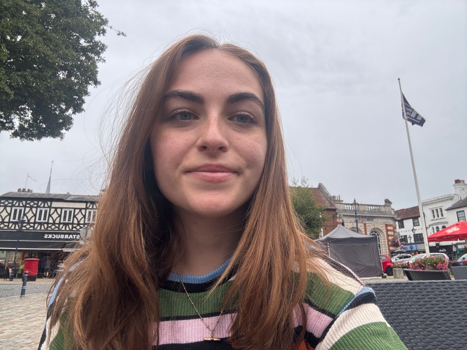 A woman in Hitchin, Hertfordshire.