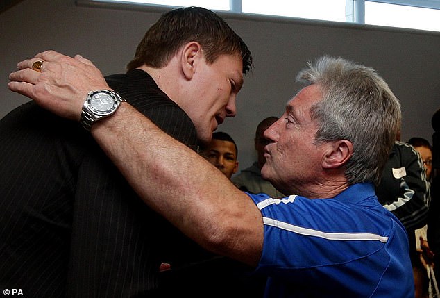 Ricky fell out with his father, Ray Hatton (pictured together at a gym in Manchester, 2009) over money