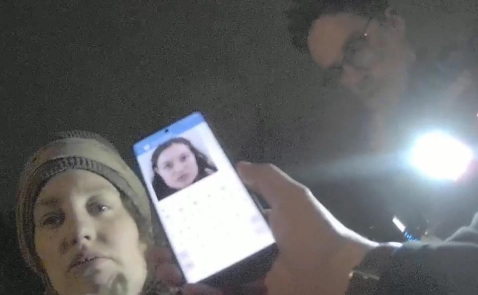 Police bodycam image showing an arrest.