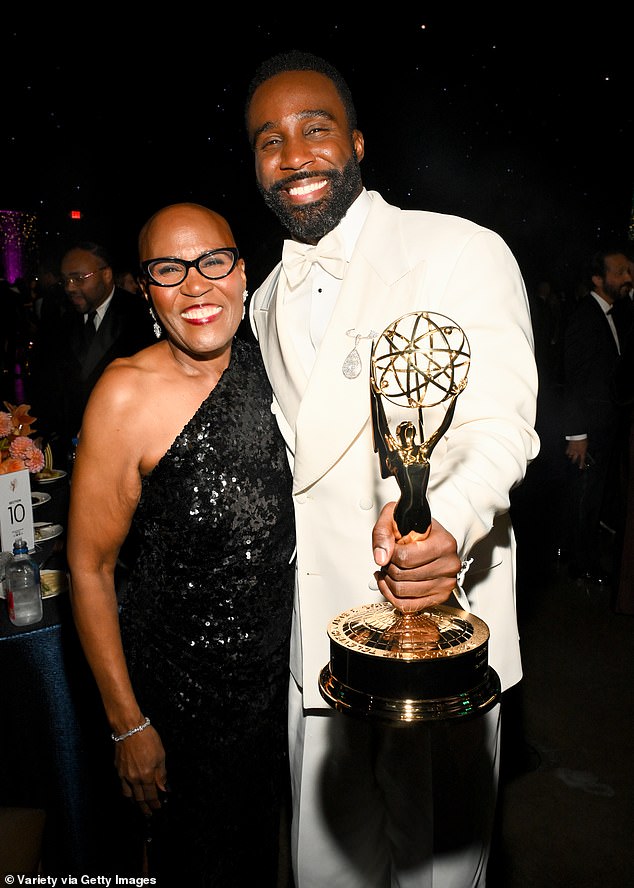 Tillman (right) dedicated his win to his mom (left), who was also his first acting coach